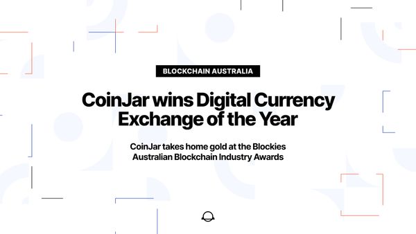 CoinJar won the 2023 Digital Currency Exchange of the Year Award at The Blockies presented by Blockchain Australia