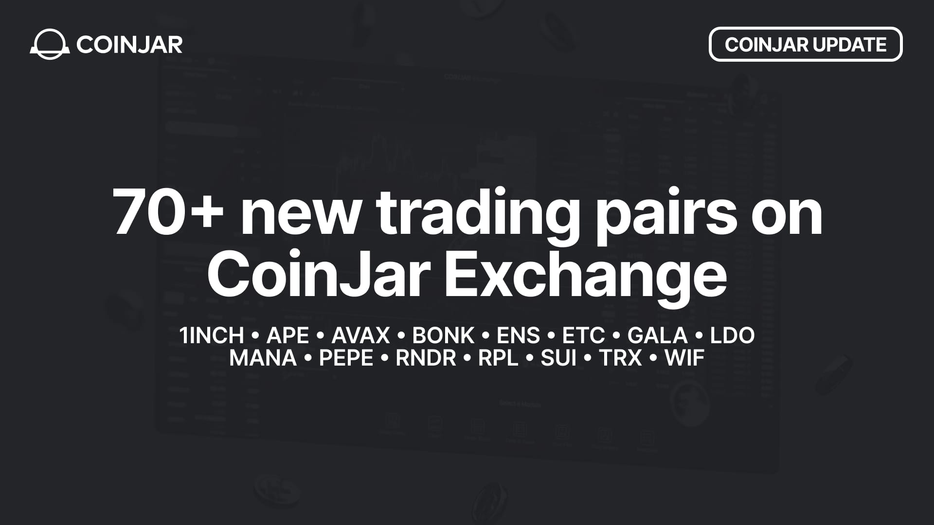 New trading pairs added to CoinJar Exchange