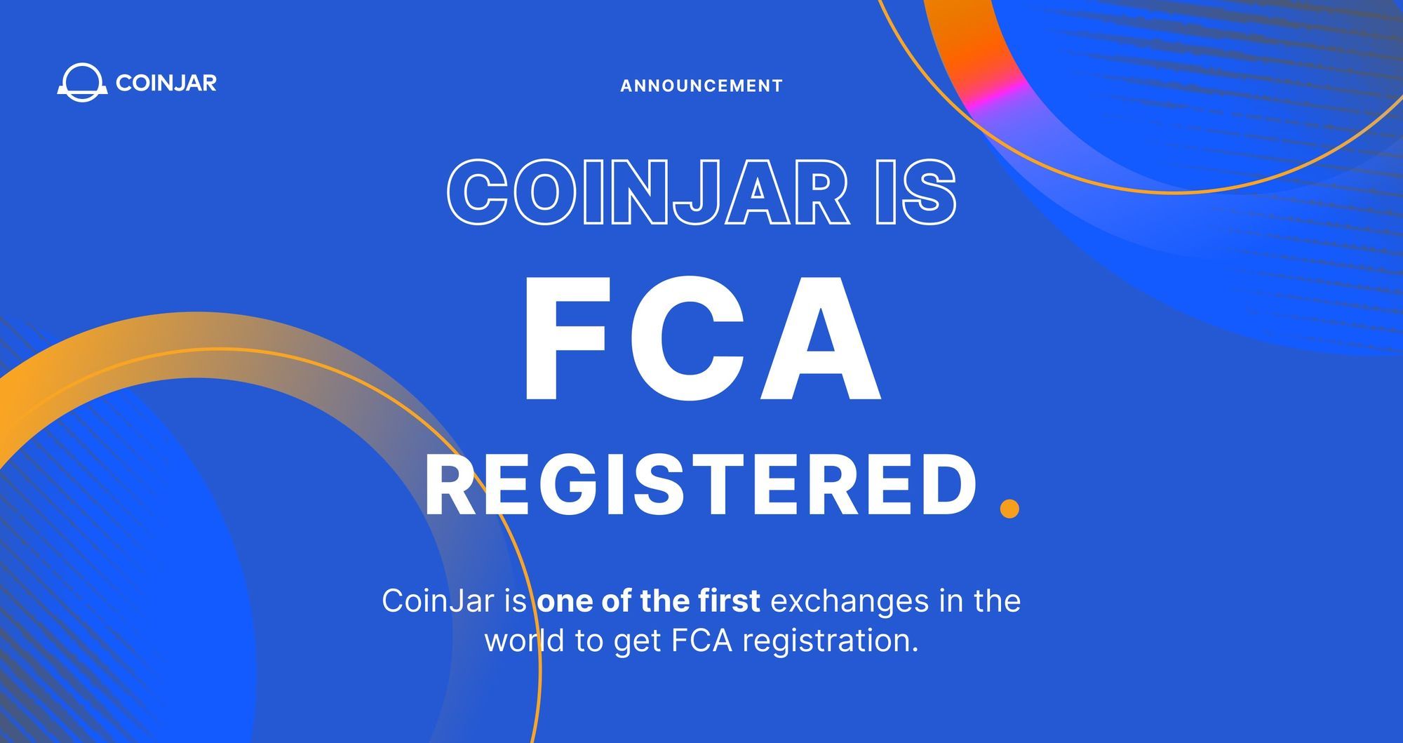 CoinJar is one of the first exchanges in the world to get FCA registration