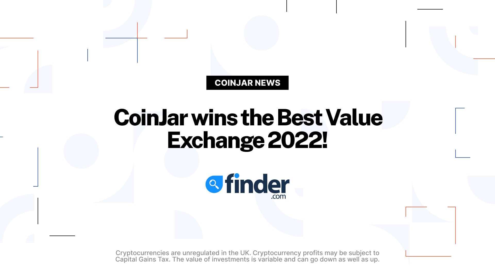 CoinJar wins ‘Best Exchange for Value’ in the UK Finder Awards 2022