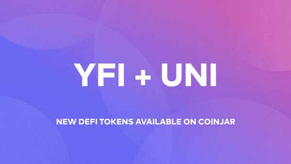 YFI and UNI are now available for trading on CoinJar!