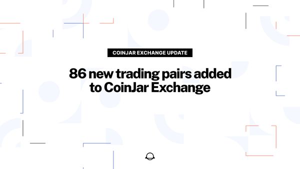 86 new trading pairs added to CoinJar Exchange