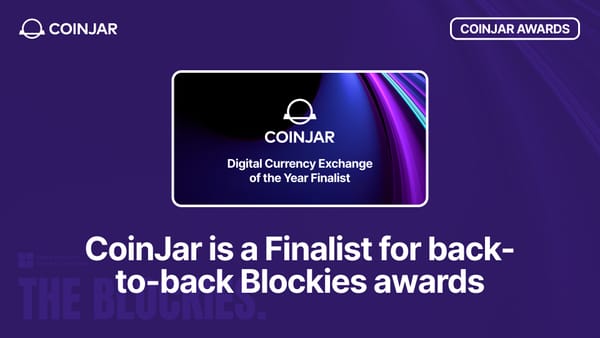 CoinJar is a Finalist for Back-to-Back Blockies Awards!
