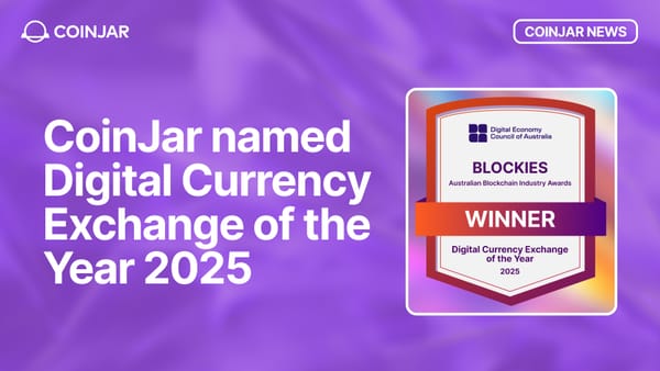 CoinJar Named Digital Currency Exchange of the Year at The Blockies 2025