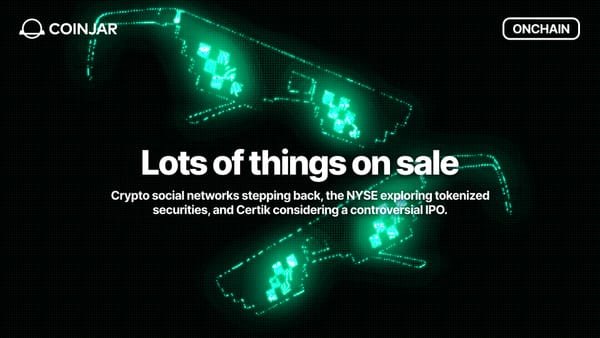 Onchain: Lots of things on sale